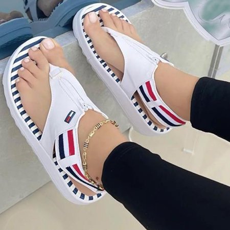 

Open Toe Flip Flops Slippers Lightweight Thick Sole Ankle Straps Buckle Sandals Women‘s Footwear