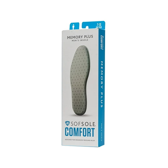 Sof Sole Memory Plus Full Length Shoe Insoles - Men's 7-13
