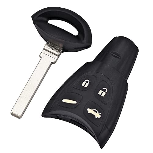 Remote Car Key Case Shell For Saab 9-3 93 2003-2007 4 Button Uncut Blade Smart Card Blank Replacement Keyless Fob Cover