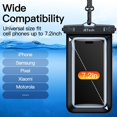 thumbnail image 2 of JETech Waterproof Phone Pouch, Water Proof Case for iPhone 16 15 14 13 Pro Max Plus, for Samsung Galaxy S24 S23 Ultra and Others up to 7.2 Inch, IPX8 Dry Bag with Lanyard, 2 Pack (Black+Black), 2 of 6