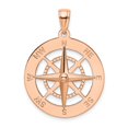 thumbnail image 1 of FB Jewels 14K Rose Gold Nautical Compass White Needle Pendant, 1 of 3