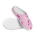 thumbnail image 3 of Lsque Pink Scarf Snowman Pattern Womens Comfort Cotton on Scuff With Memory Foam and Anti-skid Sole Slipper-39/40, 3 of 7