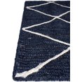 thumbnail image 4 of White with Navy Blue Indian Handmade Braided Daimond Design Area Rug 2 x 3 Feet (61 cm x 91 cm), For Living Room, Bedroom, Dining Room, Hallways & Entryways, 4 of 4