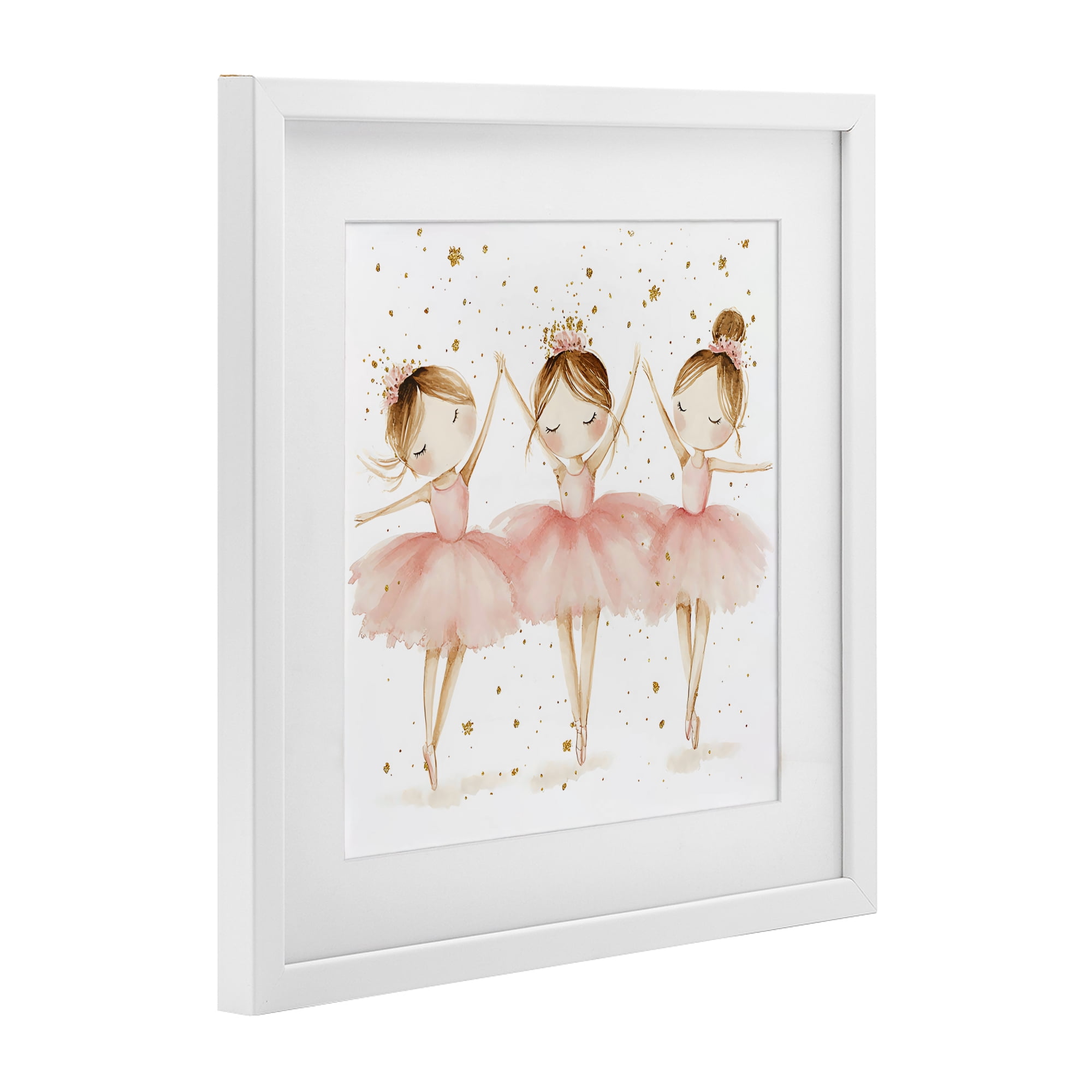 Stupell Industries Trio Of Ballerinas White Framed Print Under Glass, design by Creative Studio