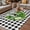 Green Black White, variant on Flower Wreath Outdoor Rug for Patio/Deck/Porch, Non-Slip Large Area Rug 3 x 5 Ft, Farmhouses Bow-Knot Black Stripes Indoor Outdoor Rugs Washable Area Rugs, Reversible Camping Rug Carpet Runner