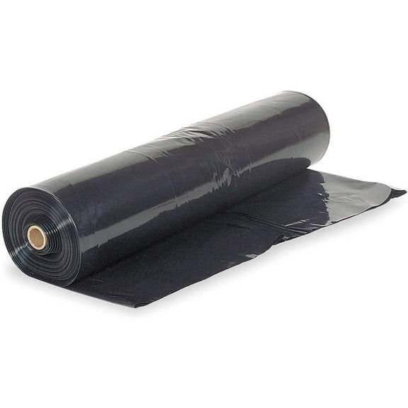 HTYSUPPLY - Black Plastic Sheeting - 2 mil - (10' x 100') - Black Plastic Tarp, Polyethylene Vapor Barrier Plastic Sheeting, Black Painters Tarp, Roll of Lightweight Plastic