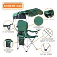 thumbnail image 3 of CozyBox Portable Folding Camping Chairs with Canopy Shade, Beach Chair for Adults, Durable Weather Resistant 600D Cloth, Camping Chair with Canopy for Outdoors [Green], 3 of 7