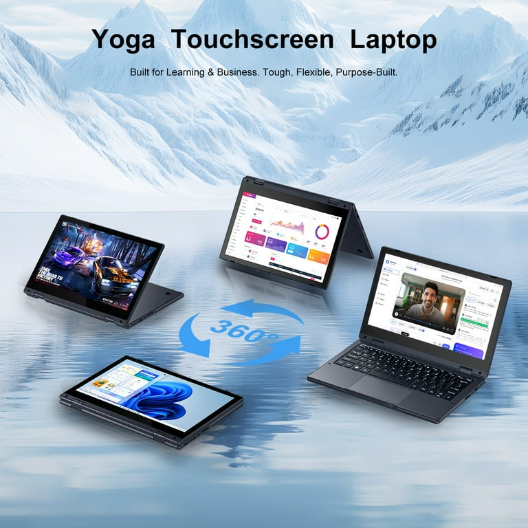 HYYUO 2 in 1 11.6''Touchscreen Laptop, 256GB SSD 16GB RAM, Intel
