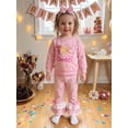 thumbnail image 5 of Lairauiy Baby Toddler Girl Birthday Outfits Long Sleeve Embroidery Sweatshirt + Flare Pants Clothes Set 18 24 Months 3 Years, 5 of 9