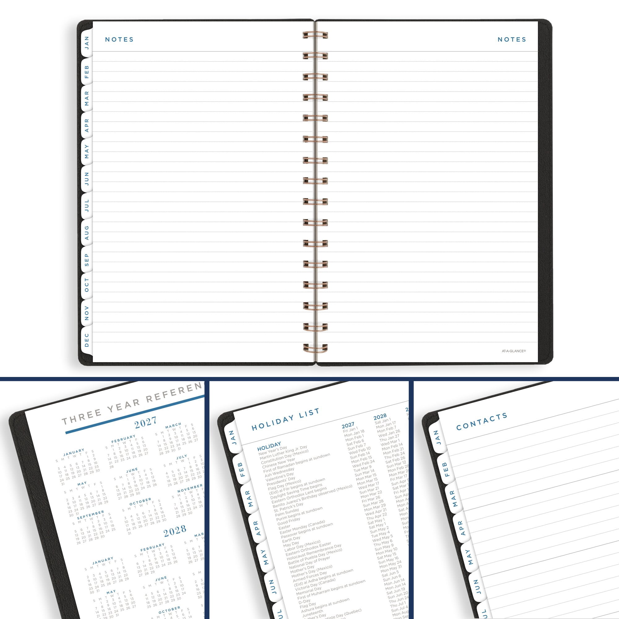 AT-A-GLANCE Signature Collection 2027 Weekly Monthly Planner Black Small 5 12 x