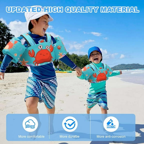 Coast Guard Approved Kids Swim Vest for 2-6 Years Old - & Safe Floaties for Water