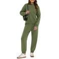 thumbnail image 2 of MOSHU Two Piece Sets for Women Casual Lounge Sets Mock Neck Sweatshirts and Drawstring Jogger Pants Vacation Travel Outfits, 2 of 7