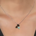 thumbnail image 3 of Gem Stone King 925 Silver and 10K Yellow Gold Brown Smoky Quartz and Blue Apatite Pendant Necklace for Women (2.47 Cttw, Oval 8X6MM, 7X5MM and 6X4MM, Gemstone, with 18 inch Chain), 3 of 4
