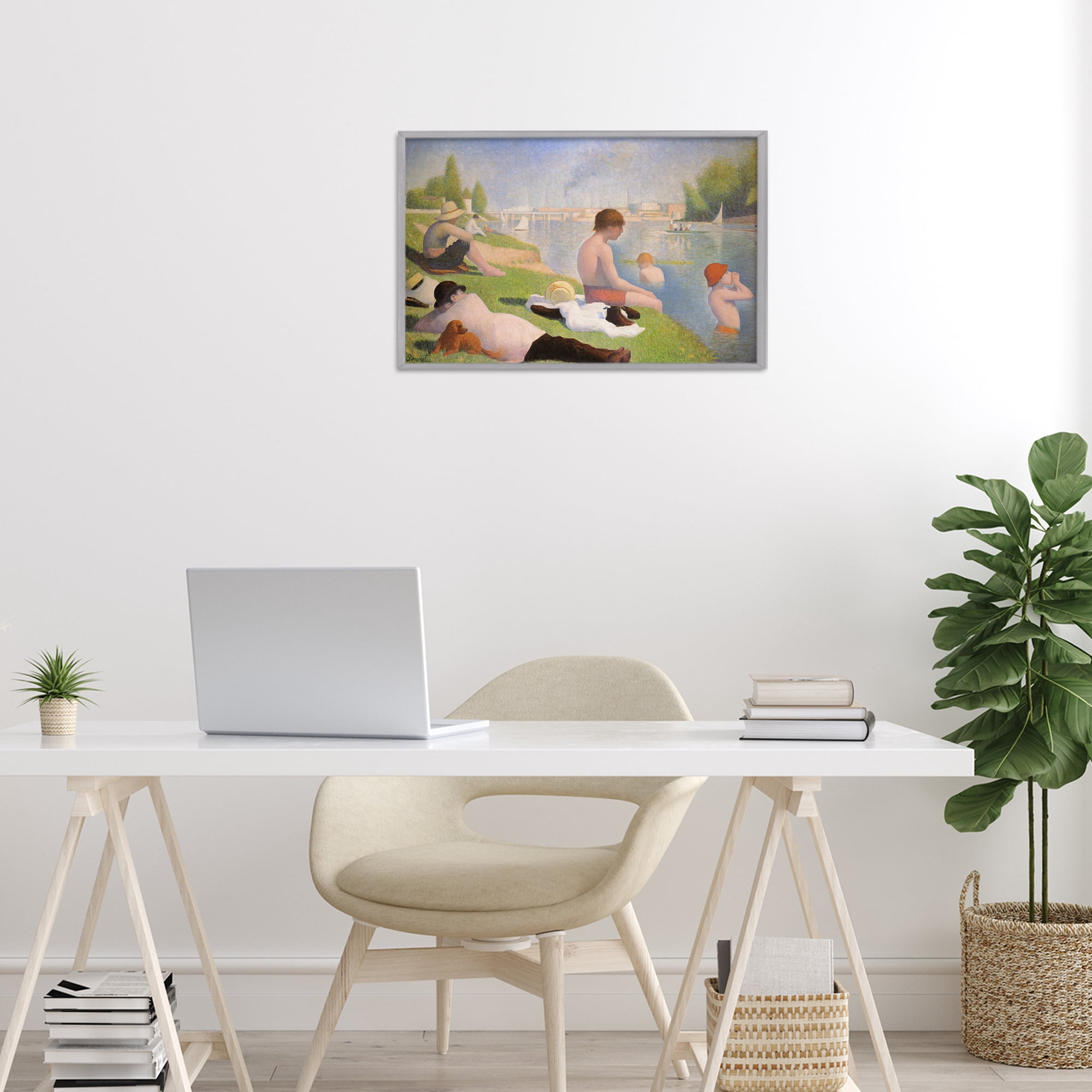 Stupell Industries Afternoon Bathers Georges Seurat Gray Framed Giclee Art, design by Georges Seurat