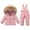 Pink, variant on Ruyang Toddler Boys Girls Ski Suits Fleece Lined Hooded Jacket 2 Piece Ski Outfit Ski Outwear with Pants Waterproof Snowsuit