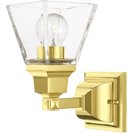 

Polished Brass Tone Finish Wall Sconces Steel Material Medium 5 Wide 1 Light Fixture