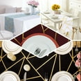 Efavormart 9FT Hunter Emerald Green Geometric Table Runner With Gold ...