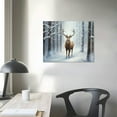 thumbnail image 3 of Nawypu  Winter Tree Snow Scene Canvas Wall Art Elk Deer in Forest Pictures Prints Animal Christmas Painting Artwork for Living Room Bedroom Home Office Decor Gallery Wrapped, 3 of 4