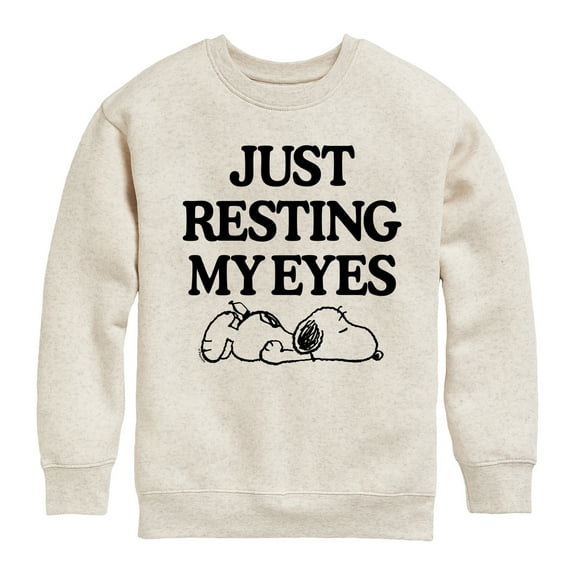Peanuts - Resting My Eyes Snoopy - Toddler & Youth Crewneck Fleece Sweatshirt