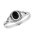 thumbnail image 1 of Vintage Art Deco Filigree Oval Black Onyx Sterling Silver Ring for Female Anniversary-7, 1 of 5