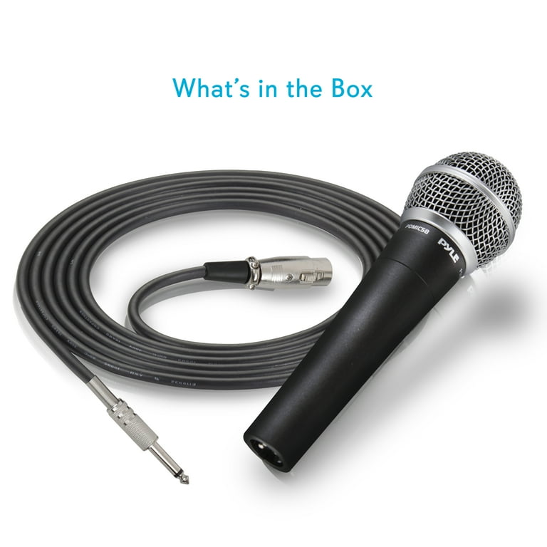 Pyle PDMIC58 Handheld Dynamic Microphone, Black, 15' Cable