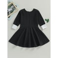 thumbnail image 4 of Kids Girls Black Halloween Dresses Long SleevePeter Pan Collar A-line Princess Dress, 4 of 8