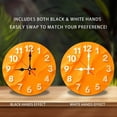 thumbnail image 2 of Orange Modern Wall Clock Home Decor 10-Inch Silent Wooden Wall Clock, Battery Operated (AA Batteries Not Included), Artistic Home Decor, 2 of 7