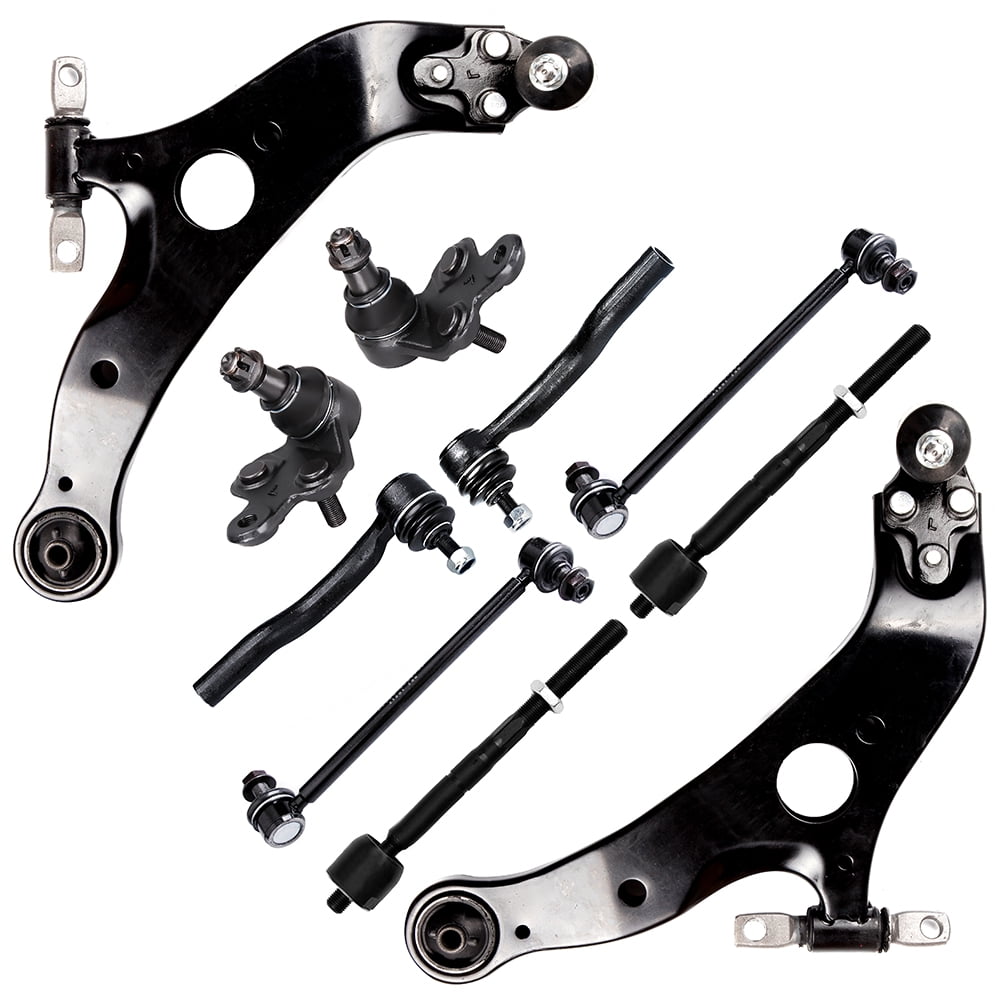 ECCPP 10pcs Lower Control Arm Inner Tie Rod End Outer Tie Rod End Sway Bar End Link Lower Ball Joint fit for 2004-2010 For Toyota For Sienna