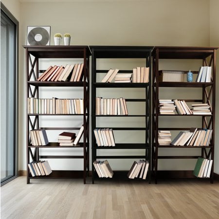 Casual Home Montego Shelf Bookcase-Color:Walnut,Size:5-Shelf