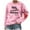 #0053-Pink, variant on Uootdi Oversized Long Sleeve Sweatshirt Gift for Women Leopard Heart Print Round Neck Lightweight Blouse Tops Loose Fit Pullove r Fall Tops