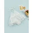 thumbnail image 3 of Newborn Girl Sleeveless Bodysuit, Tie-Up Lace Embroidery Multi-Layer Hem Romper, Short One-Piece Clothes, 3 of 8