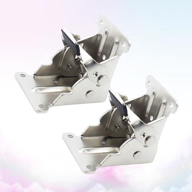 BESTYASH 2pcs Self Locking Table Leg Bracket Metal Silver Professional Furniture