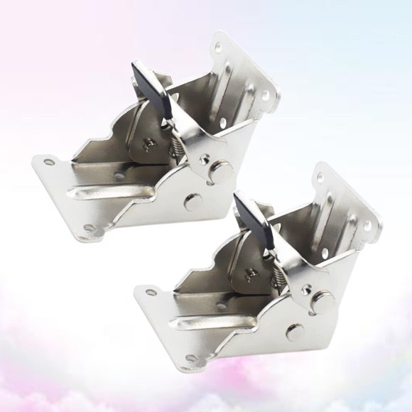 BESTYASH 2pcs Self Locking Table Leg Bracket Metal Silver Professional Furniture