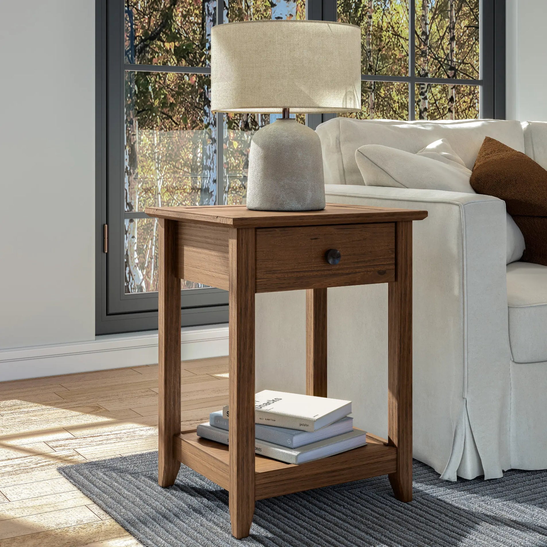 Grain Wood Furniture Greenport End Table - Brushed Walnut