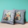 thumbnail image 4 of 16x16 Green Orange Gray Bird Blown Seam Broadcloth Animal Print Throw Pillow, 4 of 5