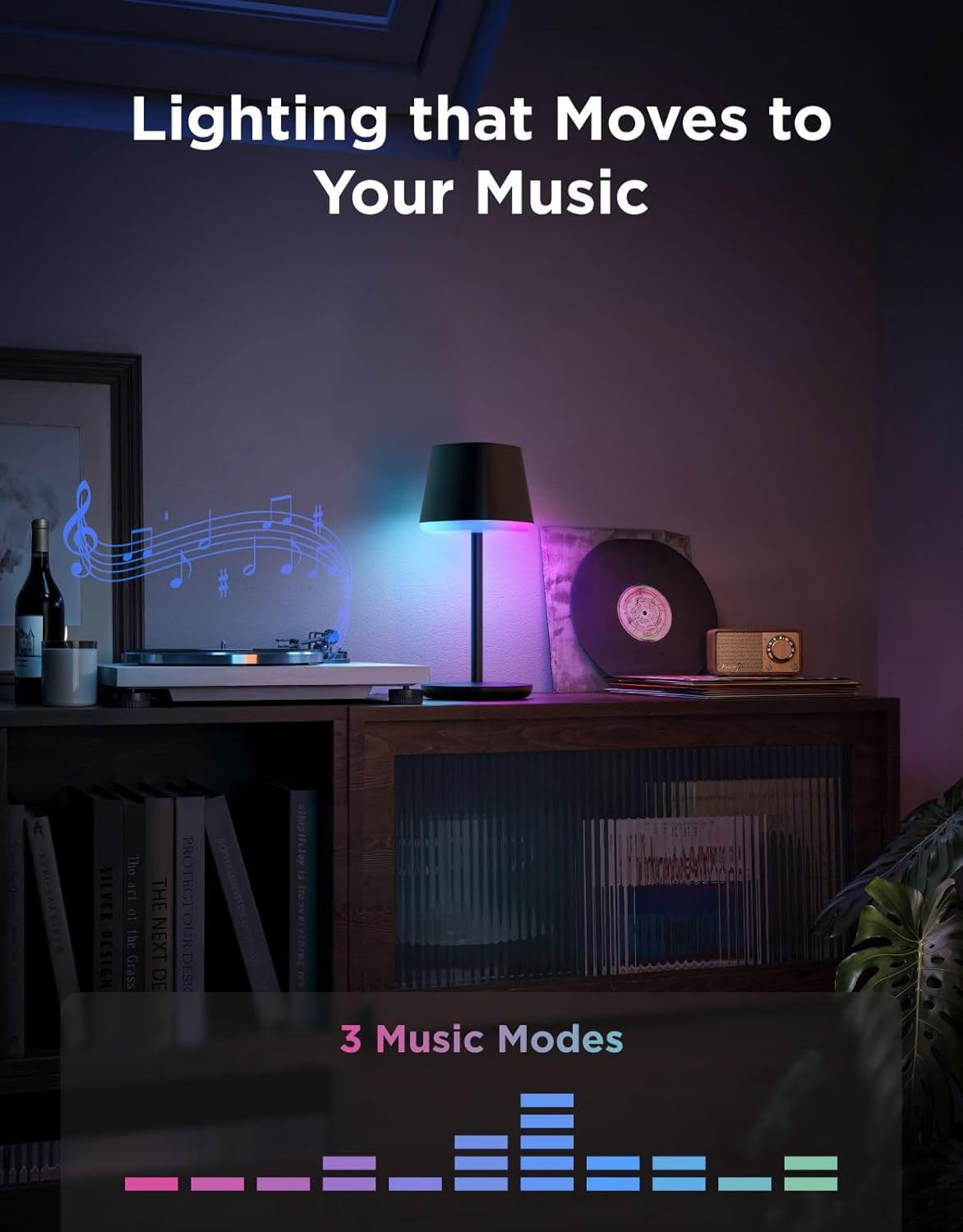 Govee Smart Cordless Table Lamp Classic, RGBIC Rechargeable Table Lamp for Bedroom, Living Room, Portable Desk Lamp Works with Matter, Alexa, LED Bedside Lamp with 72 Scenes Modes, Timer, 500lm