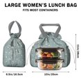 thumbnail image 5 of Pioneer Flower Floral Print Pattern Drawstring Lunch Bag Women - Drawstring Lunch Bag Insulated for Work Office - Stain-Resistant Large Lunchbags for Women with Multi-Pockets, 5 of 6