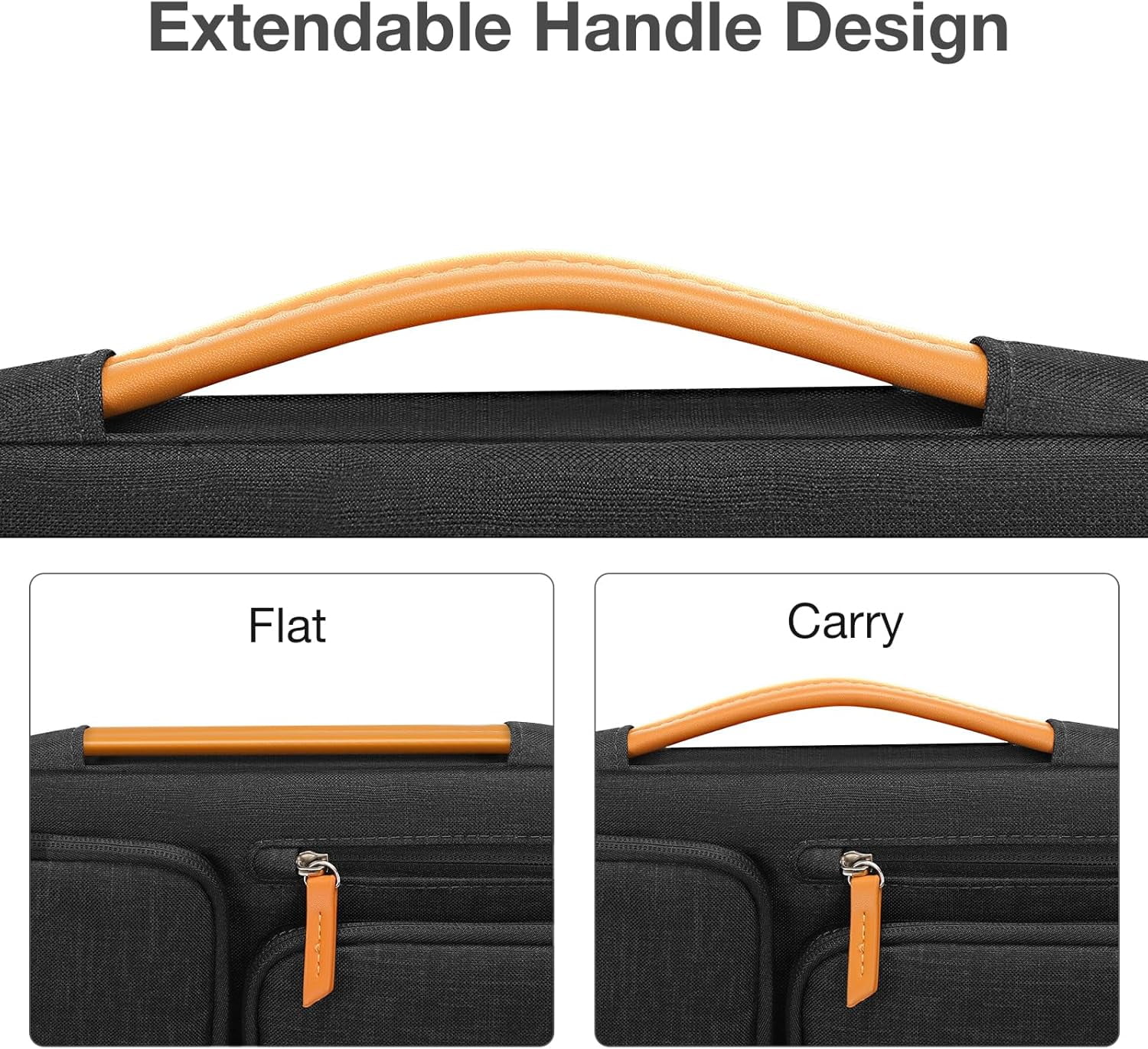 MOSISO Laptop Sleeve Carrying Case Compatible with MacBook Air 13 inch M3 M2 M1 2024-2018 / Pro 13 inch 2024-2016, 360 Protective Computer Handbag Briefcase with Handle, Black