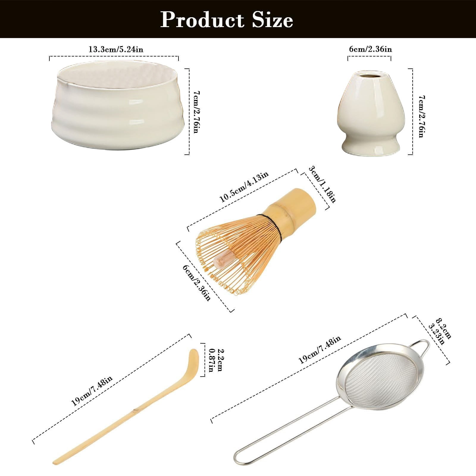 5-Piece Tea Set Clearance! Matcha Tea Set with Whisk Ceramic Bowl & Holder – Matcha Making Kit for Traditional Japanese Tea – Ideal Matcha Set for Beginners And