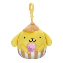 Squishmallows 3.5" Clip-On Hello Kitty Pompompurin Holding Ice Cream