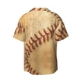 thumbnail image 2 of KLL Vintage Baseball Print Men's Shirt Short Sleeve Button Down Summer Cuba Beach Shirts- Medium, 2 of 7