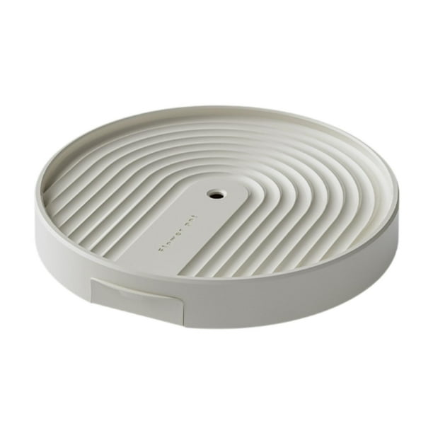 Bandeja para macetas con ruedas y bandeja de drenaje incorporada, platillo redondo para macetas, para balcón, jardín, patio, sala de estar Beige 13 pulgadas