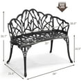 thumbnail image 4 of HOMEFUN Outdoor Patio Bench, Tulip Garden Bench All-Weather Cast Aluminum Extra Loveseat for Lawn Front Porch Path Yard Decor Deck Furniture-Black, 4 of 7
