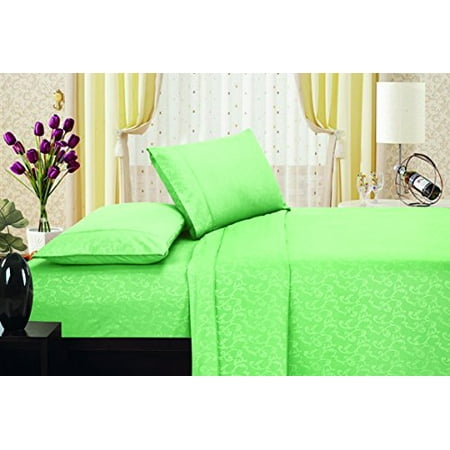Ben Jonah Designer Plush Full Flower Embossed Sheet Set Lt Green Ben Jonah Designer Plush Full Flower Embossed Sheet Set Lt Green