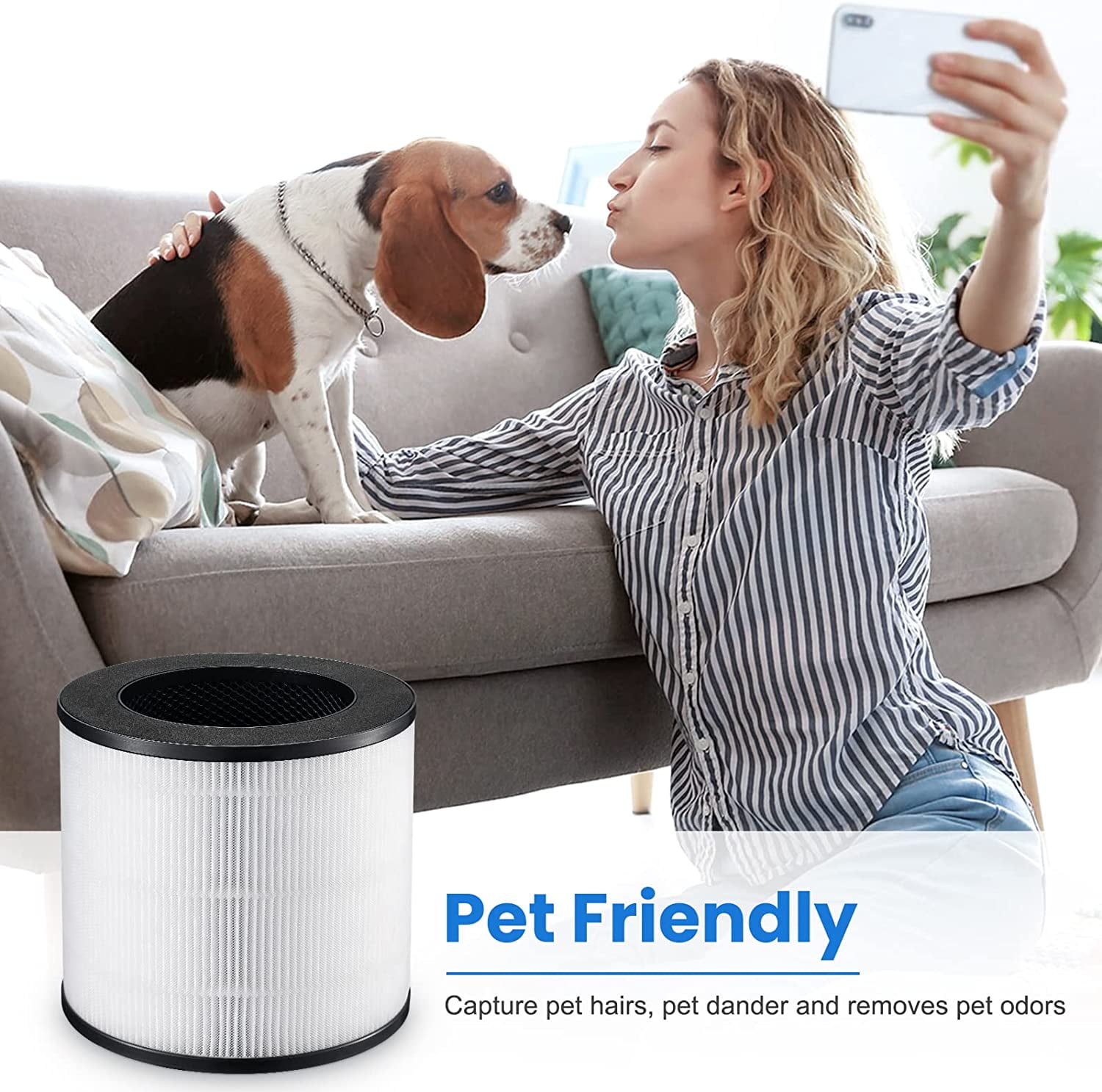 Brightify 2 Packs Replacements for Medify MA-14 Filter, H13 True HEPA Air Filters Fit Medify Air Purifier MA-14W, MA-14B, 3 in 1 Filter with Pre-filter, H13 HEPA & Activated Carbon for 99.97% Removal
