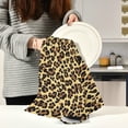 thumbnail image 6 of Wobogo Brown Leopard Kitchen Towel 6 Piece Large Cotton Dishcloth Premium Absorbency Set with Hanging Loop, 6 of 7