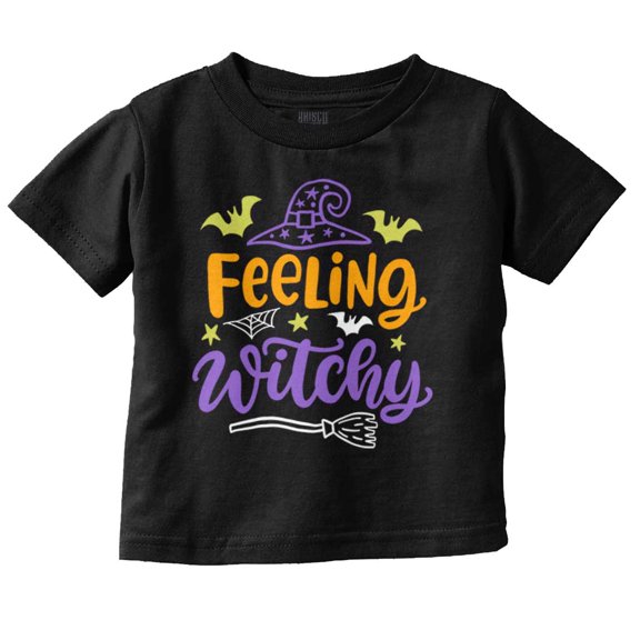Cute Spooky Halloween Feeling Witchy Youth T Shirt Tee Girls Infant Toddler Brisco Brands 6M