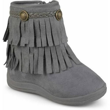Toddler Girl's Fringed Round Toe Boots