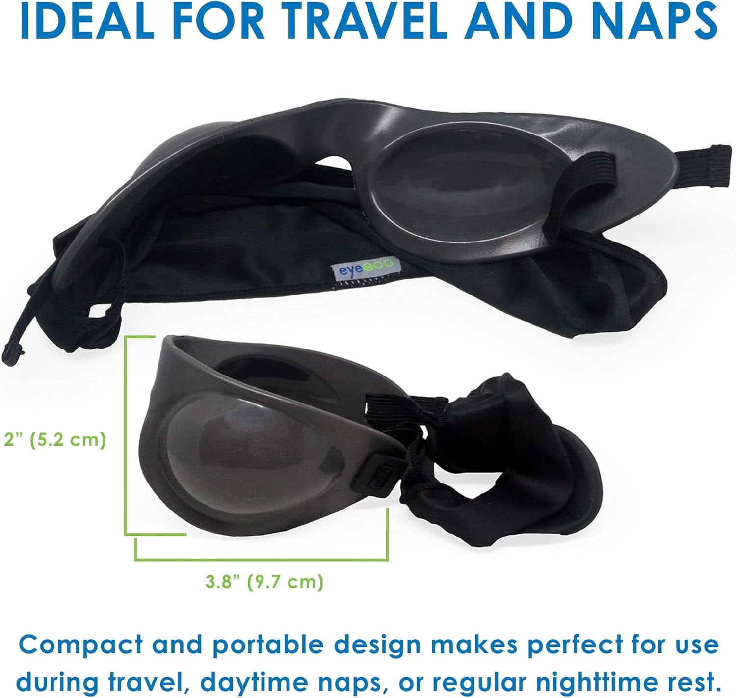 Eyeseals 4.0 Sleep Mask – Charcoal – Moisturizing Eye Masks for Sleep Keep Dry Air Out – Latex-Free Eye Mask Great for CPAP Users​