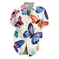 thumbnail image 4 of Mlqidk Men's Button Down Shirts Casual Short Sleeve Hawaiian Shirt Tropical Floral Beach Vacation Shirt Regular Fit Wrinkle Free T-Shirt Purple Pink S, 4 of 5